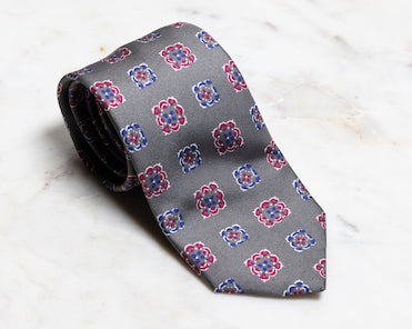 Silver Medallion Tie