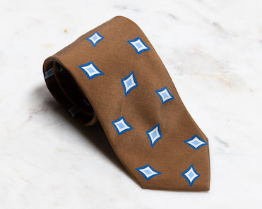 Mocha Blue Diamond Tie